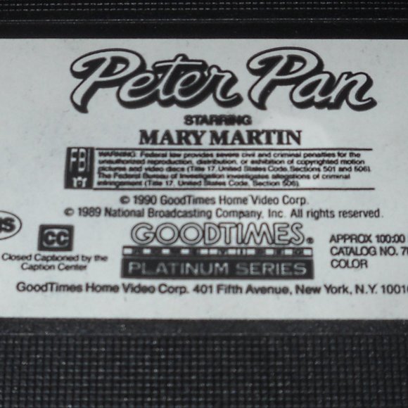 Peter Pan with Mary Martin 30th Anniversary Collector's Edition (VHS) - Picture 3 of 6